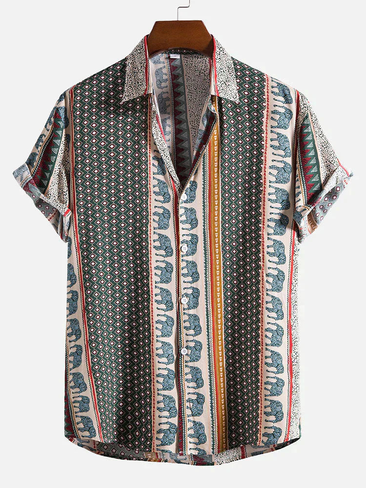 Miesten vintage T-paita, rento puuvilla, ainutlaatuinen kuvio, kesämalli, hengittävä materiaali, täydellinen vapaa-ajan tyyli