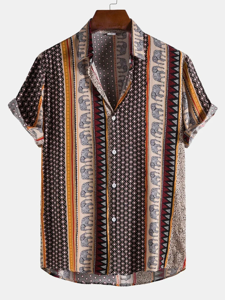 Miesten vintage T-paita, rento puuvilla, ainutlaatuinen kuvio, kesämalli, hengittävä materiaali, täydellinen vapaa-ajan tyyli