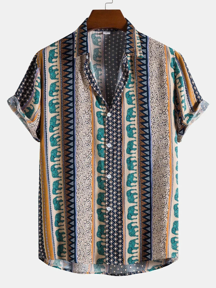 Miesten vintage T-paita, rento puuvilla, ainutlaatuinen kuvio, kesämalli, hengittävä materiaali, täydellinen vapaa-ajan tyyli