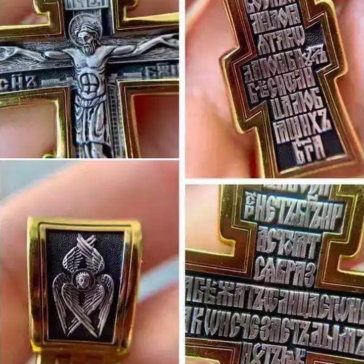 Mænds vintage kors vedhæng halskæde, metallegering, håndlavet og stilfuld, sølvfarvet, perfekt gave.
