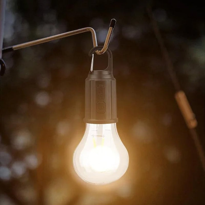 Herre Vintage Hængende Genopladelig Campinglampe til Udendørs Brug, Indbygget Batteri, Rustik Stil, Holdbart PC-materiale