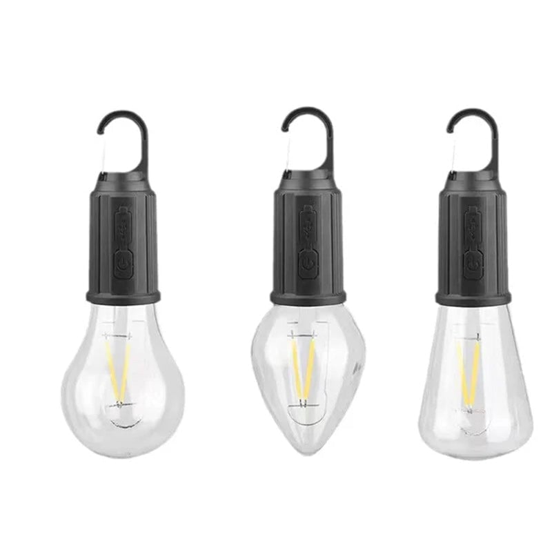 Herre Vintage Hængende Genopladelig Campinglampe til Udendørs Brug, Indbygget Batteri, Rustik Stil, Holdbart PC-materiale