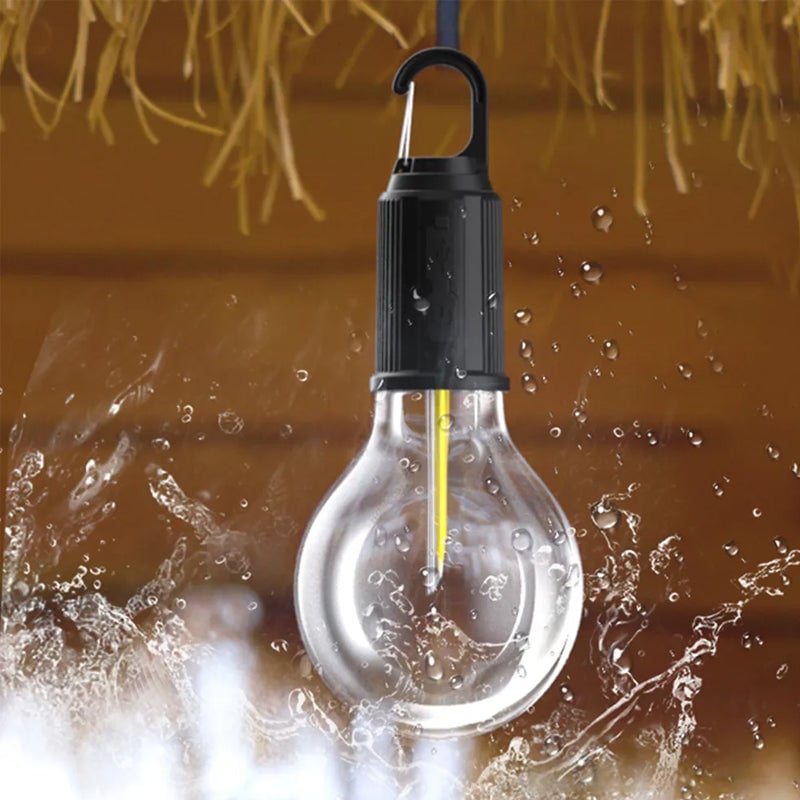 Herre Vintage Hængende Genopladelig Campinglampe til Udendørs Brug, Indbygget Batteri, Rustik Stil, Holdbart PC-materiale