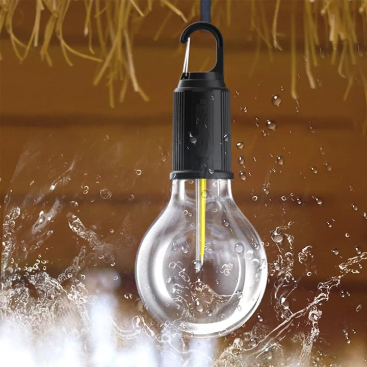 Herre Vintage Hængende Genopladelig Campinglampe til Udendørs Brug, Indbygget Batteri, Rustik Stil, Holdbart PC-materiale