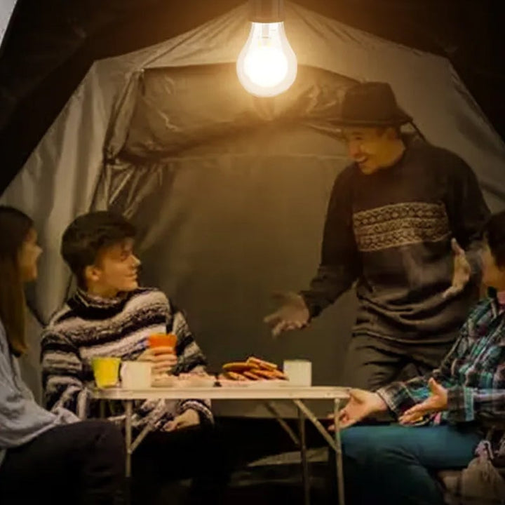 Herre Vintage Hængende Genopladelig Campinglampe til Udendørs Brug, Indbygget Batteri, Rustik Stil, Holdbart PC-materiale