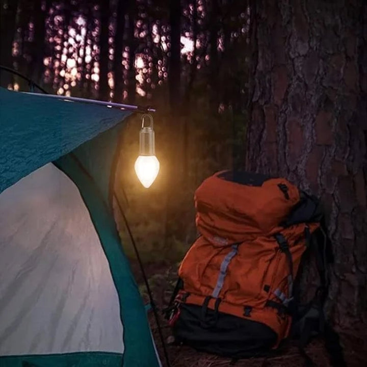 Herre Vintage Hængende Genopladelig Campinglampe til Udendørs Brug, Indbygget Batteri, Rustik Stil, Holdbart PC-materiale