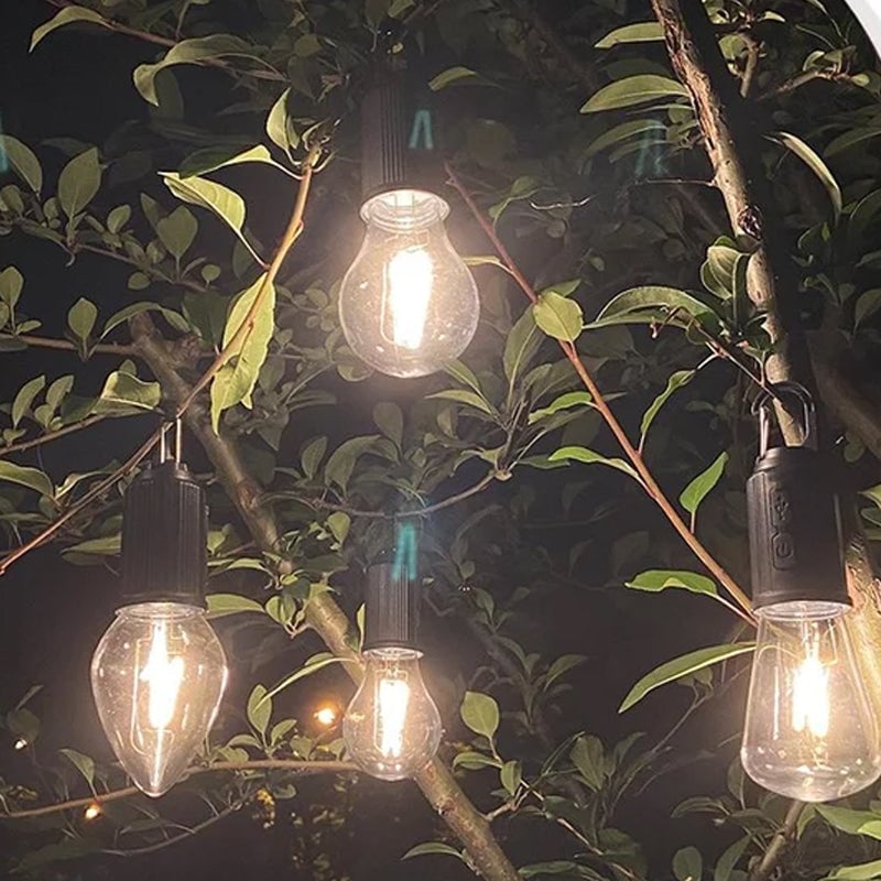 Herre Vintage Hængende Genopladelig Campinglampe til Udendørs Brug, Indbygget Batteri, Rustik Stil, Holdbart PC-materiale