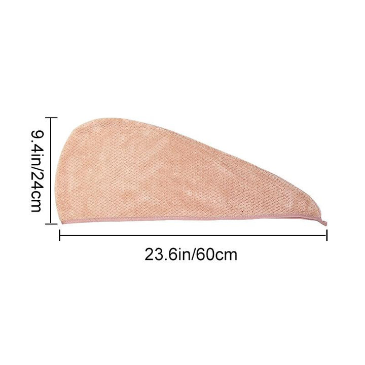 Dame hårhåndklæde i mikrofiber med knaplukning, superabsorberende, i hvid, pink og brun. Saunatekstil.
