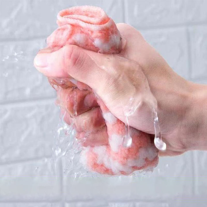 Mikrofiber rengøringsklud 3 stk., blå, grøn og lyserød, høj kvalitet og absorberende til hjemmerengøring