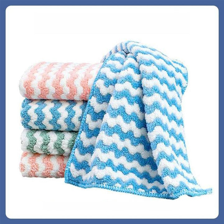 Mikrofiber rengøringsklud 3 stk., blå, grøn og lyserød, høj kvalitet og absorberende til hjemmerengøring