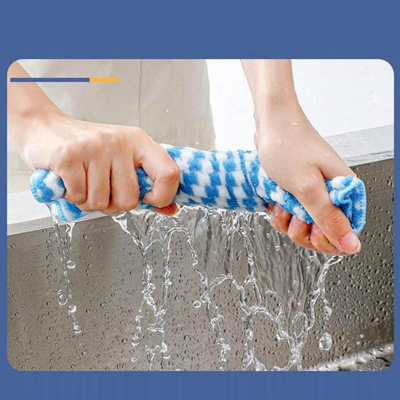 Mikrofiber rengøringsklud 3 stk., blå, grøn og lyserød, høj kvalitet og absorberende til hjemmerengøring