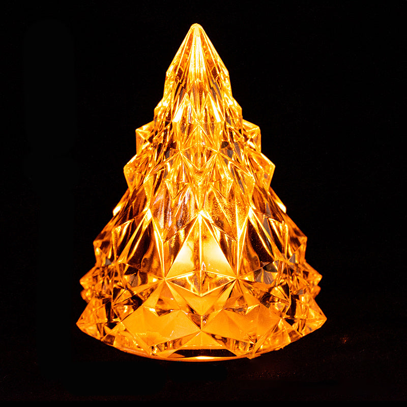 Mini LED Krystal Juletræ Natlys, strålende farver, krystallignende design, skaber varm atmosfære.