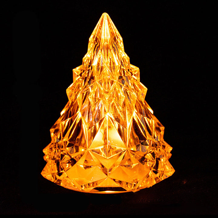 Mini LED Krystal Juletræ Natlys, strålende farver, krystallignende design, skaber varm atmosfære.