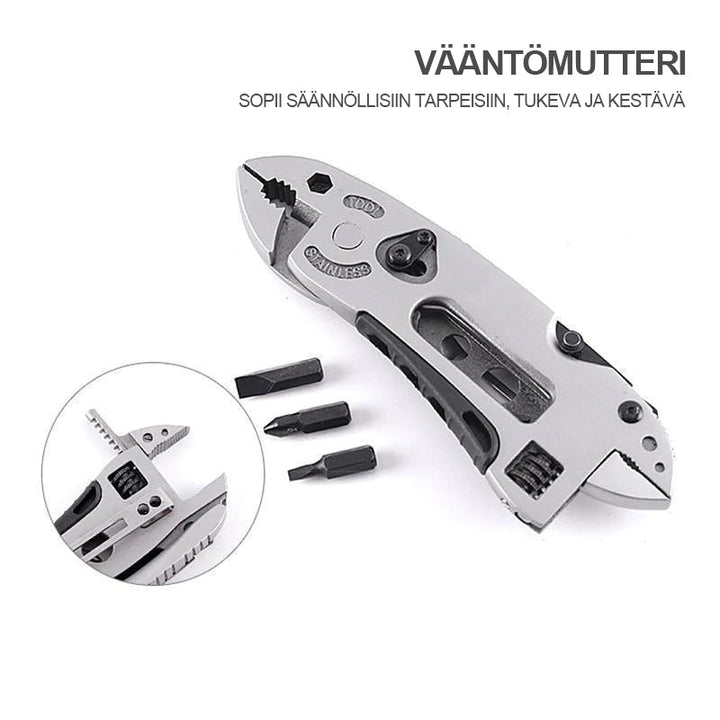 Multifunktionelt Mini Tang Sæt med kniv, skruetrækkere og svensknøgler, kompakt og let design.