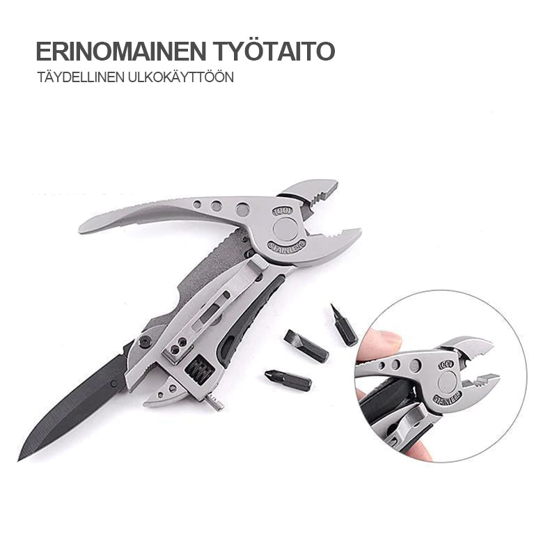 Multifunktionelt Mini Tang Sæt med kniv, skruetrækkere og svensknøgler, kompakt og let design.