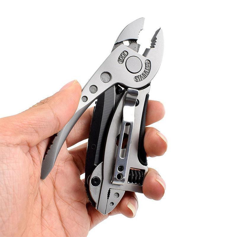 Multifunktionelt Mini Tang Sæt med kniv, skruetrækkere og svensknøgler, kompakt og let design.