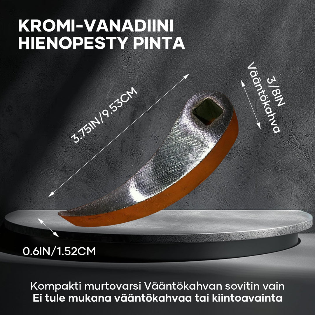 "Moderni kompakti sovitinpäätyökalu miehille, kestävä kromi-vanadiinirakenne, helppoon käyttöön ja säilytykseen."