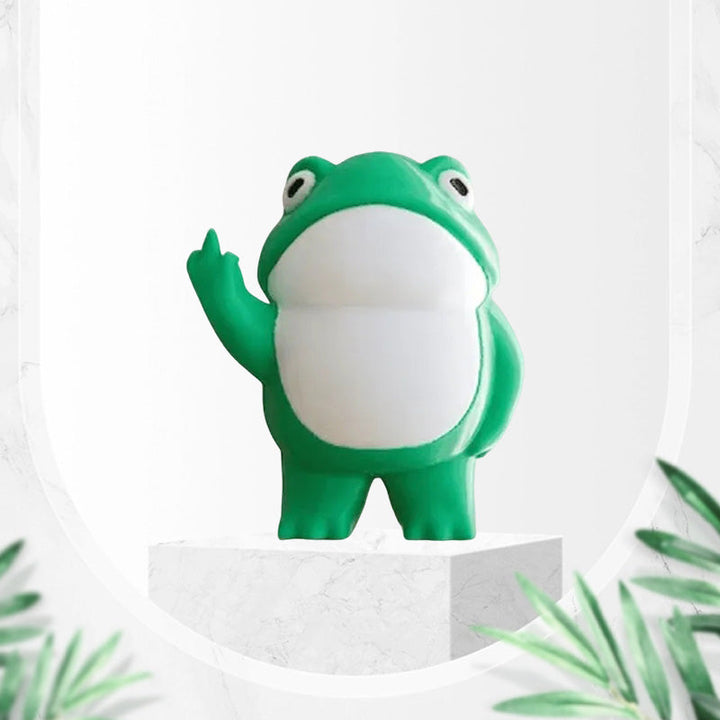 Moderne minimalistisk frødekoration til hjemmet, harpiksfigur af miljøvenligt materiale, simpelt design.
