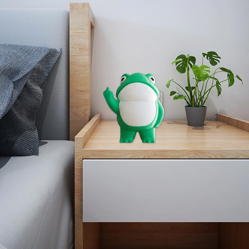 Moderne minimalistisk frødekoration til hjemmet, harpiksfigur af miljøvenligt materiale, simpelt design.