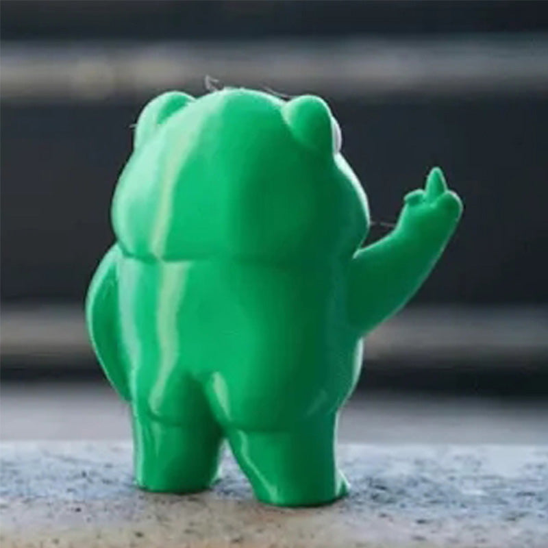 Moderne minimalistisk frødekoration til hjemmet, harpiksfigur af miljøvenligt materiale, simpelt design.