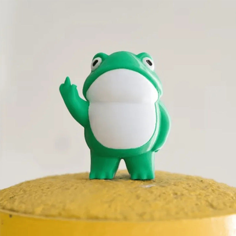 Moderne minimalistisk frødekoration til hjemmet, harpiksfigur af miljøvenligt materiale, simpelt design.