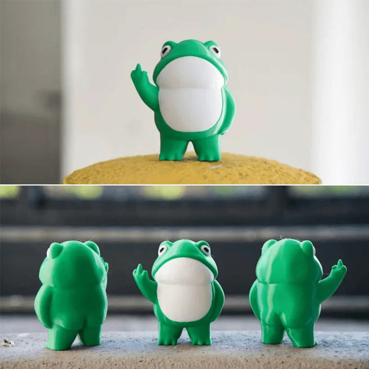Moderne minimalistisk frødekoration til hjemmet, harpiksfigur af miljøvenligt materiale, simpelt design.