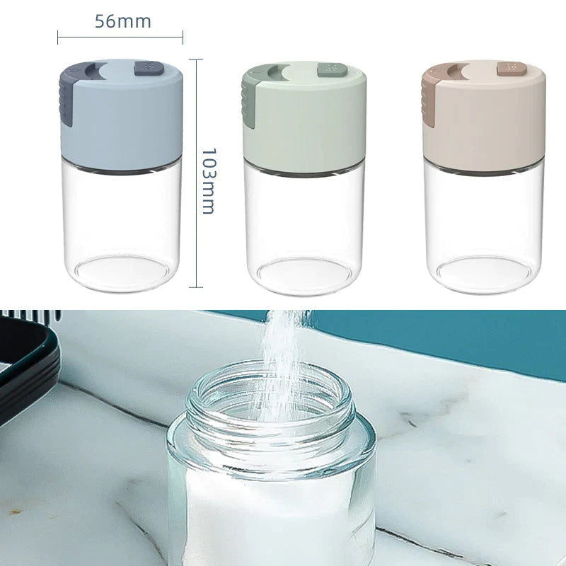 Moderne salt shaker, elegant glas og holdbar ABS plast, ergonomisk design til køkkenet, 100 ml kapacitet.