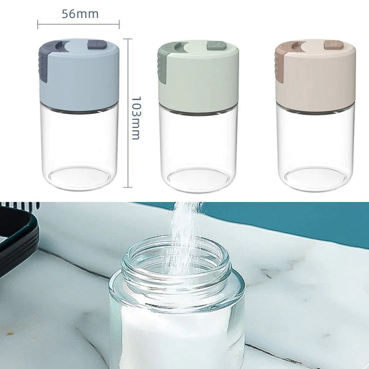 Moderne salt shaker, elegant glas og holdbar ABS plast, ergonomisk design til køkkenet, 100 ml kapacitet.
