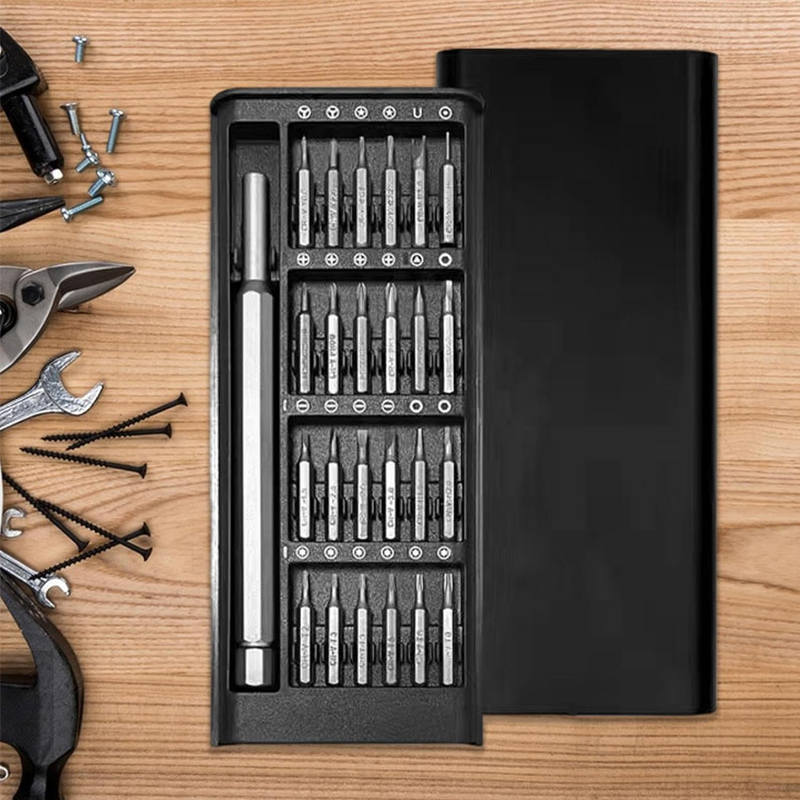Monikäyttöinen 24-in-1 ruuvimeisselisarja, magneettiset kärjet, alumiiniseoskahva, auto & työkalut, ergonominen design.