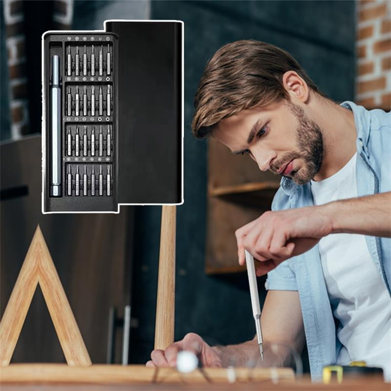 Monikäyttöinen 24-in-1 ruuvimeisselisarja, magneettiset kärjet, alumiiniseoskahva, auto & työkalut, ergonominen design.