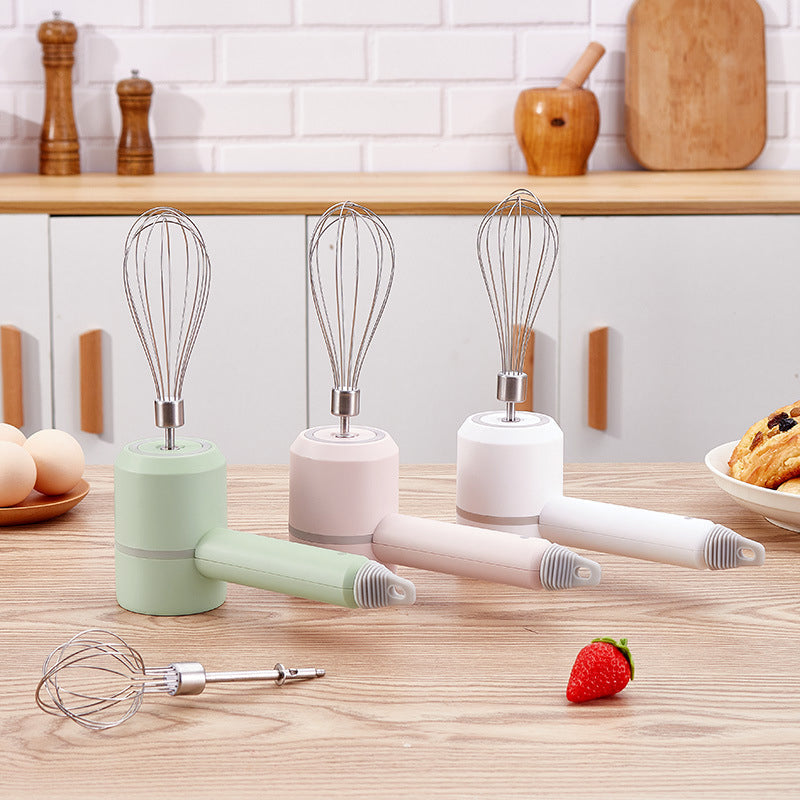 Multifunktionel 3-i-1 elektrisk blender, inkluderer piskeris, blender og hakker; sort bas, rustfrit stål.