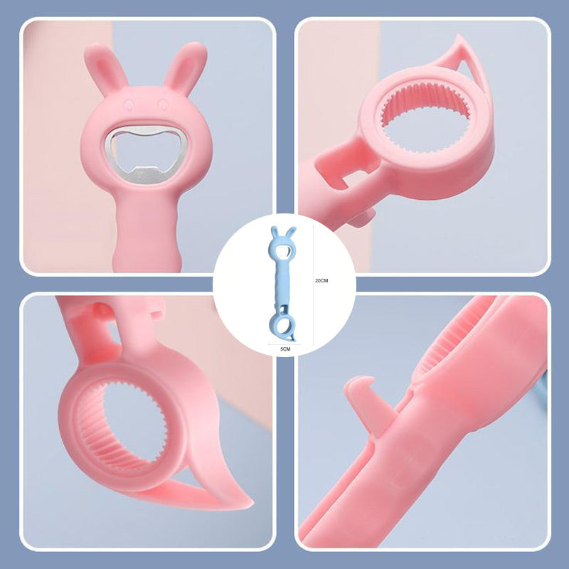 "Monikäyttöinen 4-in-1 pullonavaaja keittiöön, ruostumatonta terästä, tyylikäs muotoilu, sininen, valkoinen, violetti, vaalea