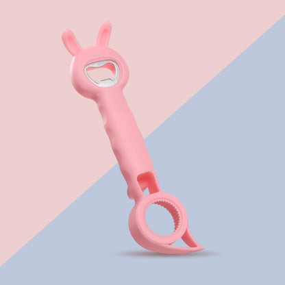 "Monikäyttöinen 4-in-1 pullonavaaja keittiöön, ruostumatonta terästä, tyylikäs muotoilu, sininen, valkoinen, violetti, vaalea