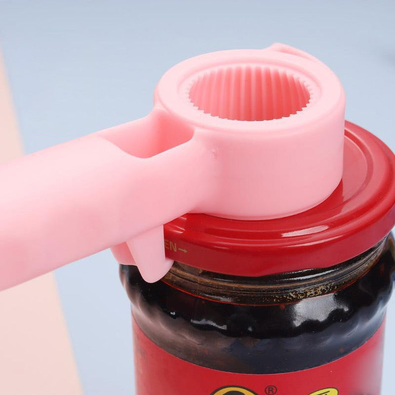 "Monikäyttöinen 4-in-1 pullonavaaja keittiöön, ruostumatonta terästä, tyylikäs muotoilu, sininen, valkoinen, violetti, vaalea