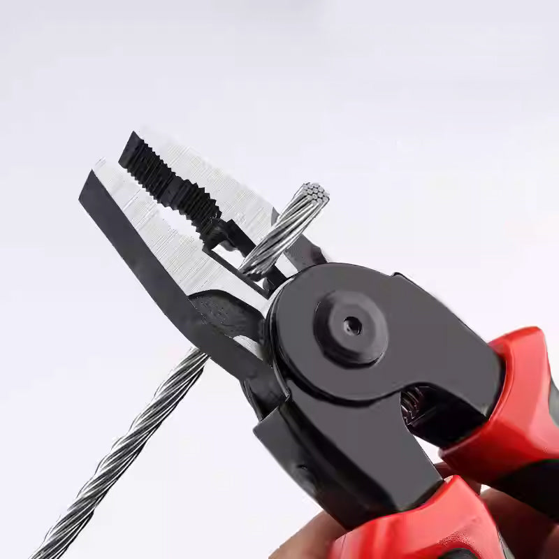 Multiværktøjssæt med 5 funktioner, skarpe klinger, ergonomisk tofarvet håndtag, kompakt og holdbart design.