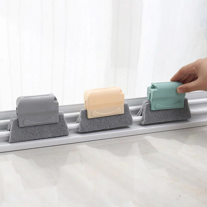 Alsidig Magic Groove rengøringsbørste, ergonomisk design, beige, grå eller grøn, rengør hjemmets svært tilgængelige steder.