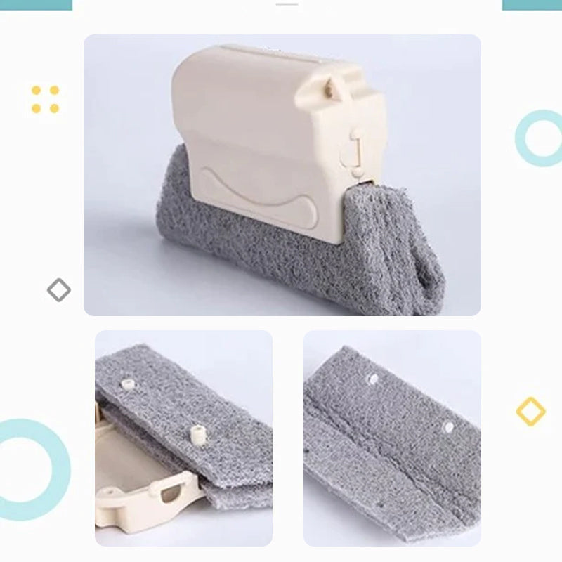 Alsidig Magic Groove rengøringsbørste, ergonomisk design, beige, grå eller grøn, rengør hjemmets svært tilgængelige steder.