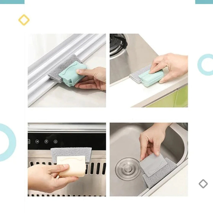 Alsidig Magic Groove rengøringsbørste, ergonomisk design, beige, grå eller grøn, rengør hjemmets svært tilgængelige steder.