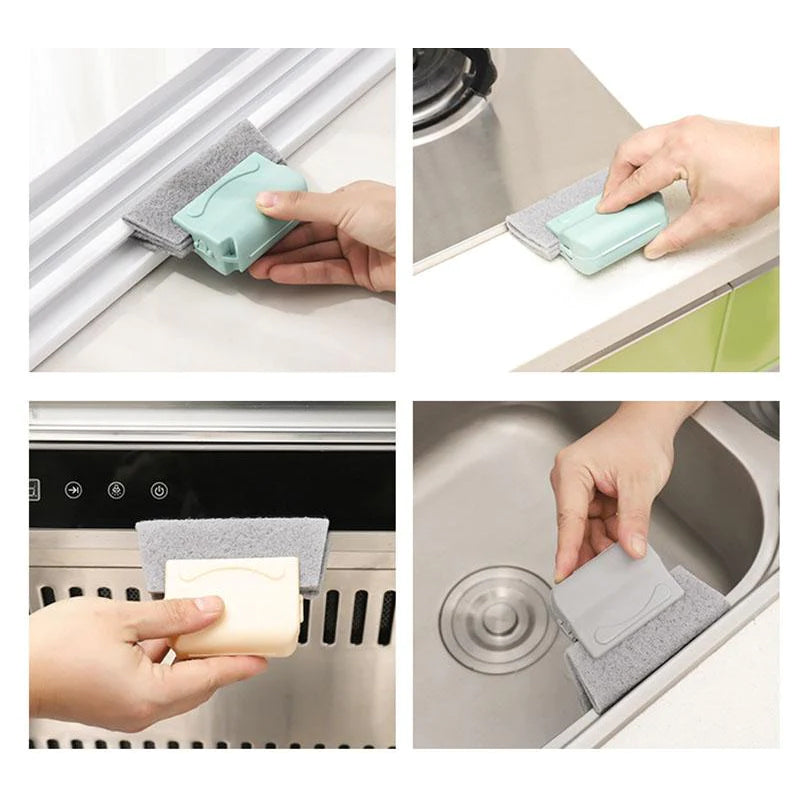 Alsidig Magic Groove rengøringsbørste, ergonomisk design, beige, grå eller grøn, rengør hjemmets svært tilgængelige steder.