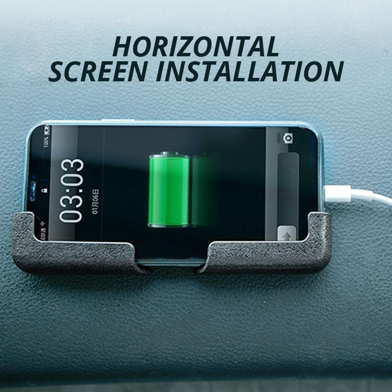 "Monikäyttöinen autopuhelinpidike useissa väreissä, tyylikäs PVC-nahkapinta, helppo asentaa vaakaan tai pystyyn."