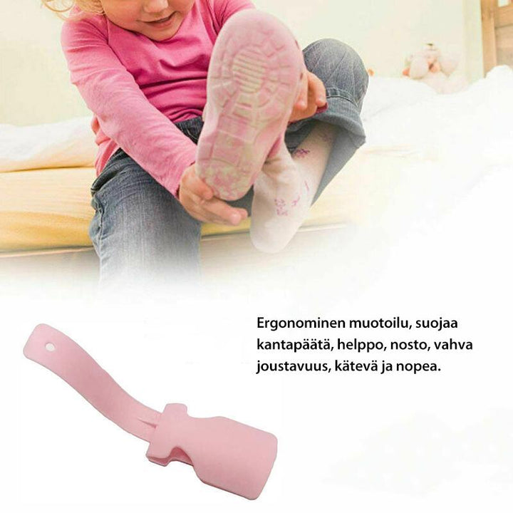 Multifunktionelt skohorn, ergonomisk buet design, nemt at bruge, holdbart PP-materiale, passer til alle sko.
