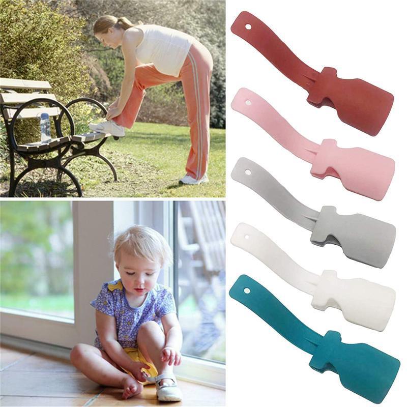 Multifunktionelt skohorn, ergonomisk buet design, nemt at bruge, holdbart PP-materiale, passer til alle sko.