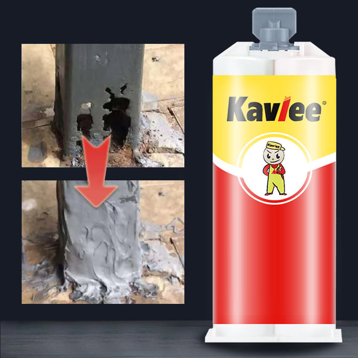 Multifunktionelt reparationslim til håndværktøj, effektivt og brugervenligt AB-lim, egnet til metal og plast.