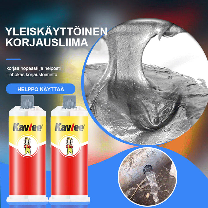 Multifunktionelt reparationslim til håndværktøj, effektivt og brugervenligt AB-lim, egnet til metal og plast.