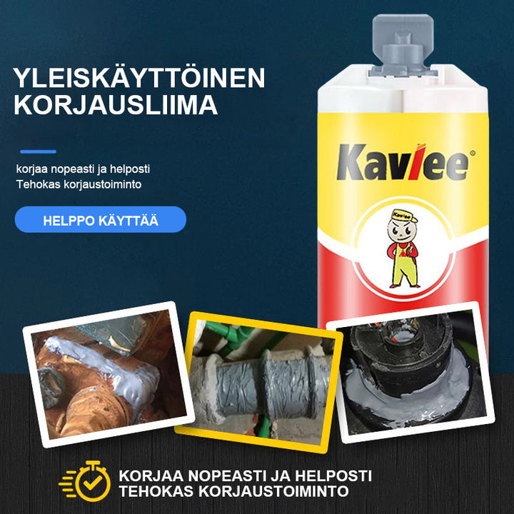 Multifunktionelt reparationslim til håndværktøj, effektivt og brugervenligt AB-lim, egnet til metal og plast.