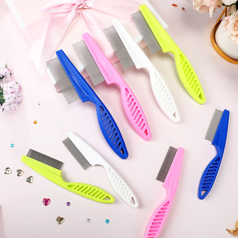 Multifunktionel kæledyrskam, metal, blå/lyserød, S/L størrelse, rustfrit stål, afrundede tænder.