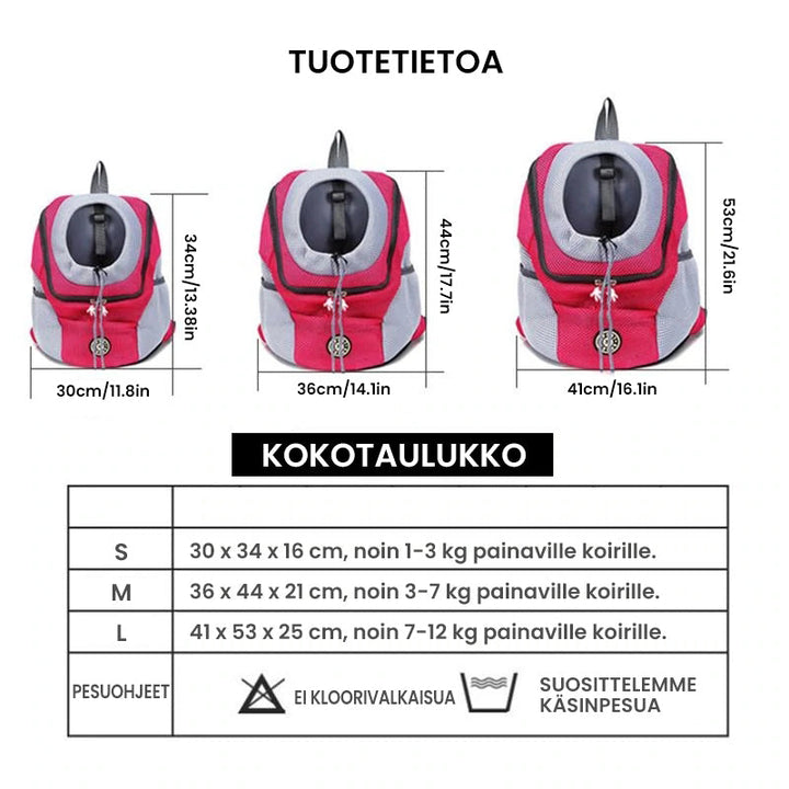 Multifunktionel kæledyrsrygsæk, åndbar, sikker line, til cykling og vandreture, sort farve
