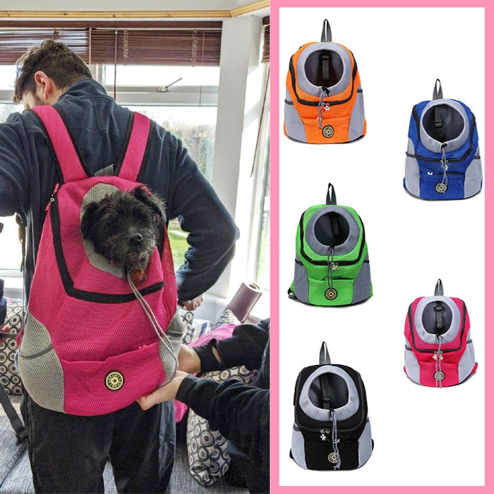 Multifunktionel kæledyrsrygsæk, åndbar, sikker line, til cykling og vandreture, sort farve