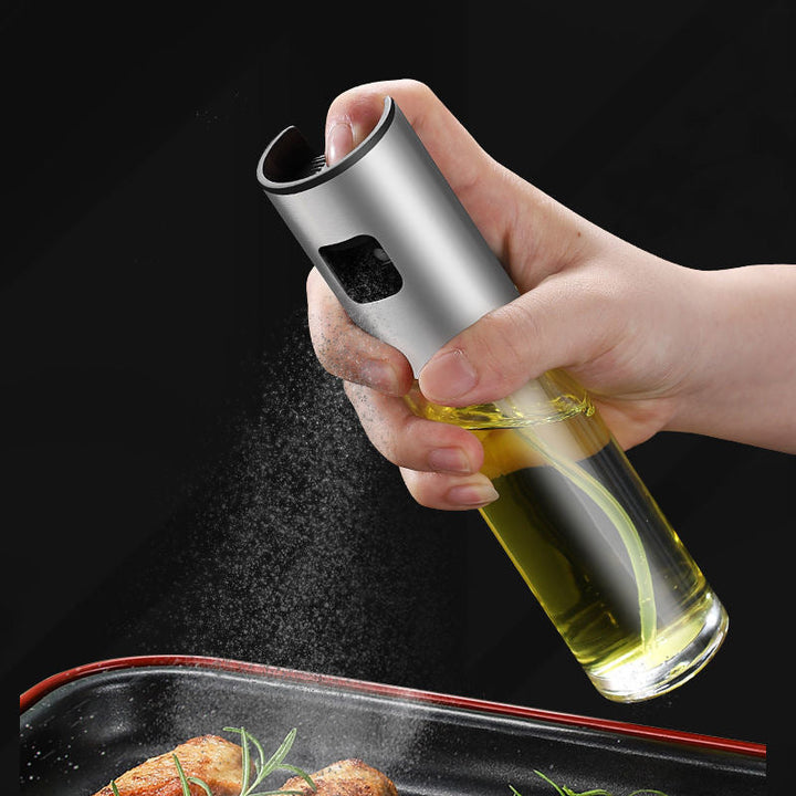 Multifunktionel olie dispenser til køkkenet, glas, nem påfyldning; velegnet til olivenolie og eddike. Sund madlavning.