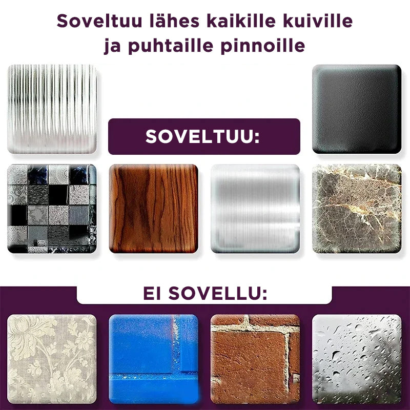 Alsidig gennemsigtig dobbeltsidet tape, til glatte overflader, vaskbar og formbar, 45mm x 15mm PVC.